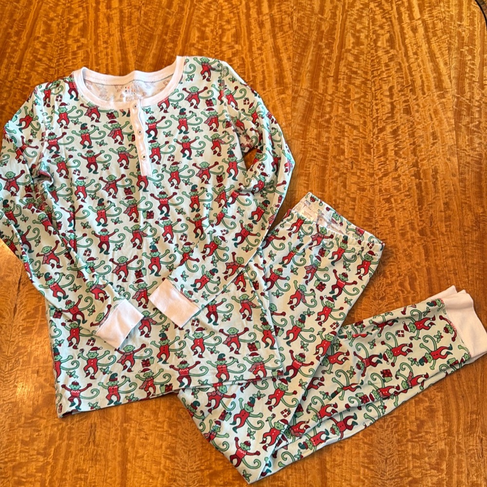 Roller Rabbit girls Monkey Christmas pjs